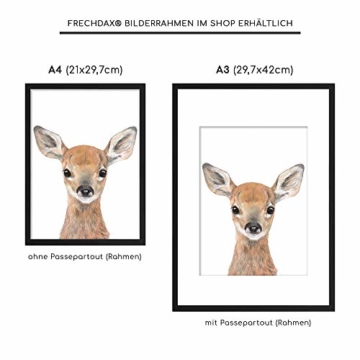 Frechdax® 3er-Set Bilder Kinderzimmer Deko Junge Mädchen - DIN A4 Poster Tiere - Wandbilder - Porträt | Waldtiere Safari Afrika Tiere Porträt (3er Set Bär, REH, Eichhörnchen) - 4
