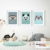 MiaLu® Poster Kinderzimmer Tiere - 3er Set Bilder Babyzimmer Deko für Junge Mädchen (Panda-Bär, Igel, Hase) DIN A4 - 4