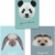 MiaLu® Poster Kinderzimmer Tiere - 3er Set Bilder Babyzimmer Deko für Junge Mädchen (Panda-Bär, Igel, Hase) DIN A4 - 1