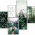 artpin® Moderne Poster Set Natur- Bilder Wohnzimmer Deko Schlafzimmer - Wanddeko Ohne Bilderrahmen Collagen - Wald Holz Grün 4x A4 | 2x A5 W8 - 1