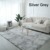 Catalpa Blume Teppich in Silbergrau Hochflor Shaggy Teppiche Langflor Wohnzimmer Pflegeleicht 160x230cm - 2