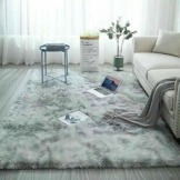 Catalpa Blume Teppich in Silbergrau Hochflor Shaggy Teppiche Langflor Wohnzimmer Pflegeleicht 160x230cm - 1