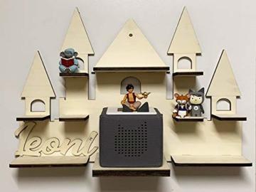 DIY Regal Schloss für die Musikbox passend für Toniebox Kinder Baby Zimmer zum selbst bemalen mit Wunschname tolles individuelles Geschenk Geburtstag - 1