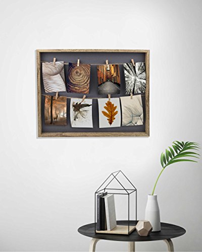 Gallery Solutions Bilderrahmen Collage Wäscheleine mit Klammern, 8 Fotos à 10x15 cm, Natur - 4