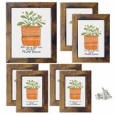 PETAFLOP 7er Set Rustikal Vintage Bilderrahmen EIN 20x25 DREI 13x18 DREI 10x15, Holz Optik mit Glasscheibe - 1