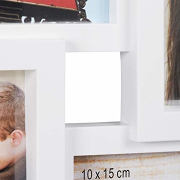 Relaxdays XXL Bilderrahmen Collagen für 24 Bilder in 10 x 15, Hoch- oder Querformat, Kunststoff, HxB 57 x 86 cm, weiß - 6
