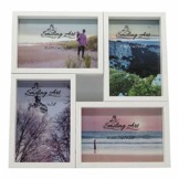 Smiling Art Bilderrahmen Fotorahmen Collage für mehrere Fotos, Foto Collage aus MDF Holz mit Glas (Weiß, 4x10x15 cm) - 1