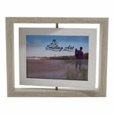 Smiling Art kreativer Bilderrahmen für 2 Fotos aus Holz mit Glas, Doppelrahmen (Drehbar Weiß, 10x15 cm) - 1