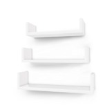 SONGMICS Wandregale, 3er Set, Schweberegale in U-Form, Hochglanzoberfläche, kreative Ideen, Aufbewahrungsregal aus MDF, weiß LWS40WT - 1