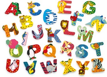 INDIGOS UG - Holzbuchstabe - L - für Kinder und Babys - Motiv Tiere für das Kinderzimmer, Schule, Kindergarten, zum Spielen, Basteln und Sammeln - 1