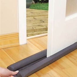 Zugluftstopper für die Tür - Türbodendichtung - Schutz vor Luftzug und Lärm - Luftzugstopper mit Doppeldichtung - 92 cm (Farbe Grau oder Schwarz) - 1